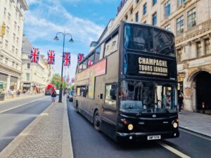 Champagne Tours London Party Bus Hire Hospitality in the Woods Activation Regents St