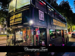 Champagne Tours - London's Most Luxurious Party Bus Hire - Black Bus Exterior